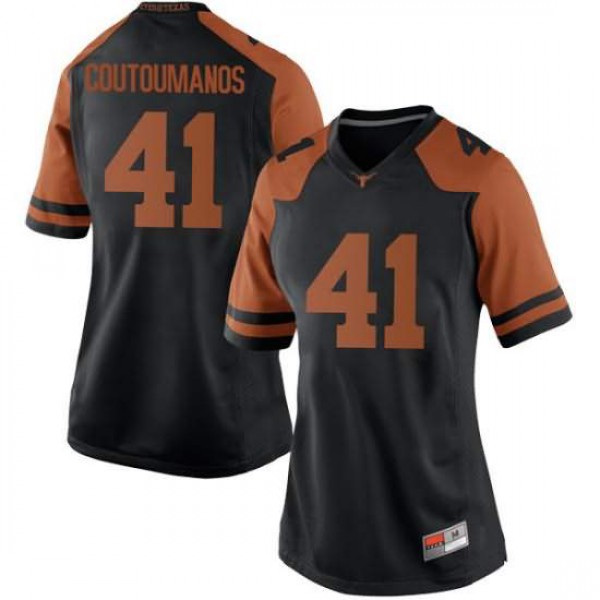 Womens Texas Longhorns #41 Hank Coutoumanos Game Stitched Jersey Black